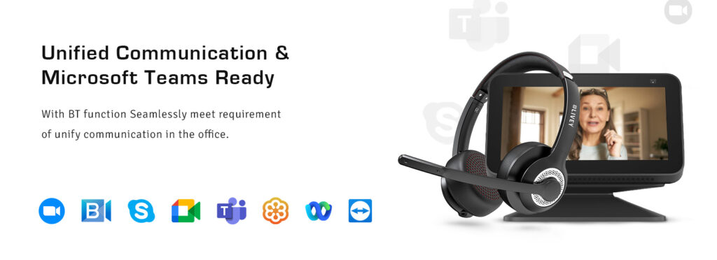 LIVEY 715BT Series wireless headset with Unified Communication and Microsoft Teams Ready