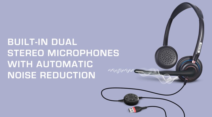 LIVEY Splendor 815 Series wired Call Center headset, Built-in with Dual Stereo Microphones with Automatic Noise Reduction